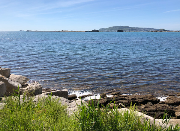 View from the shore at Nothe Gardens